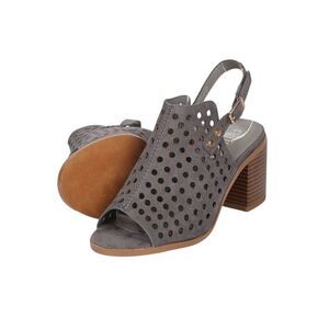 Refresh Women's Gray Kristy Slingback Chunky Heel Mule Size 10 Perforated Design